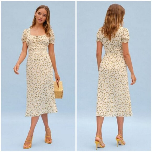 💕REFORMATION💕 Selby Dress ~ Blanche Floral Print 8 NWT - Picture 3 of 16